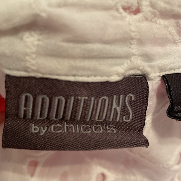 Additions by Chicos Cottage Core White Eyelet Button-Up Shirt - Picture 3 of 7